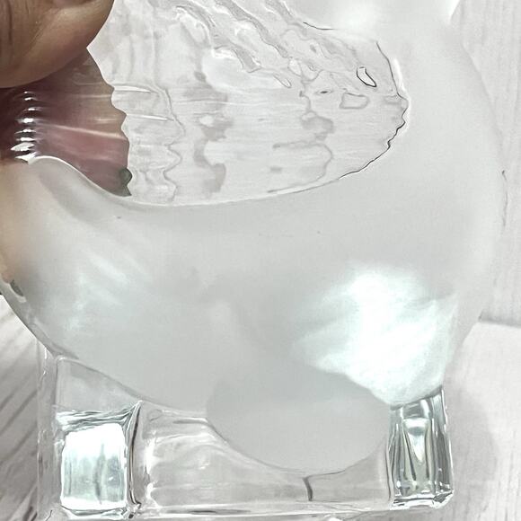 Vintage 1990's PARTYLITE Retired Frosted Whale Sea Ocean Tea Light Candle Holder - Picture 4 of 9